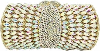 Boutique De FGG Sparkly Crystal Clutch Purse for Women Evening Bags with Spikes Wedding Party Rhinestone Clutch Handbag,Mini