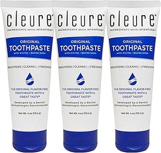 Original No Fluoride Toothpaste - SLS Free, Mint Free - with Xylitol for Fresh Breath & Helps Whiten - for Kids & Adults - Flavor Free (4oz Tube, Pack of 3)