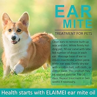 Pet Ear Cleaner for Ear Mite, Anti-Itch and Deodorizing Ear Cleaner (22ML)