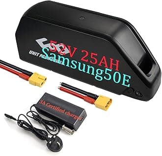 (UK) Ebike battery 52V 25AH (Sam.sungCell) Lithium long range electric bike battery for 2000W 1500W 1000W 750W 500W Motor, Ba-fang, AW, Most Ebike conversion kit