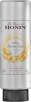 White Chocolate Sauce 500ml for Frappes, Desserts, Cocktails, Hot Chocolates and Garnishes. Vegetarian, Nut-Free, Gluten-Free. 100% Natural Flavour. Squeezy Bottle for Easy Use