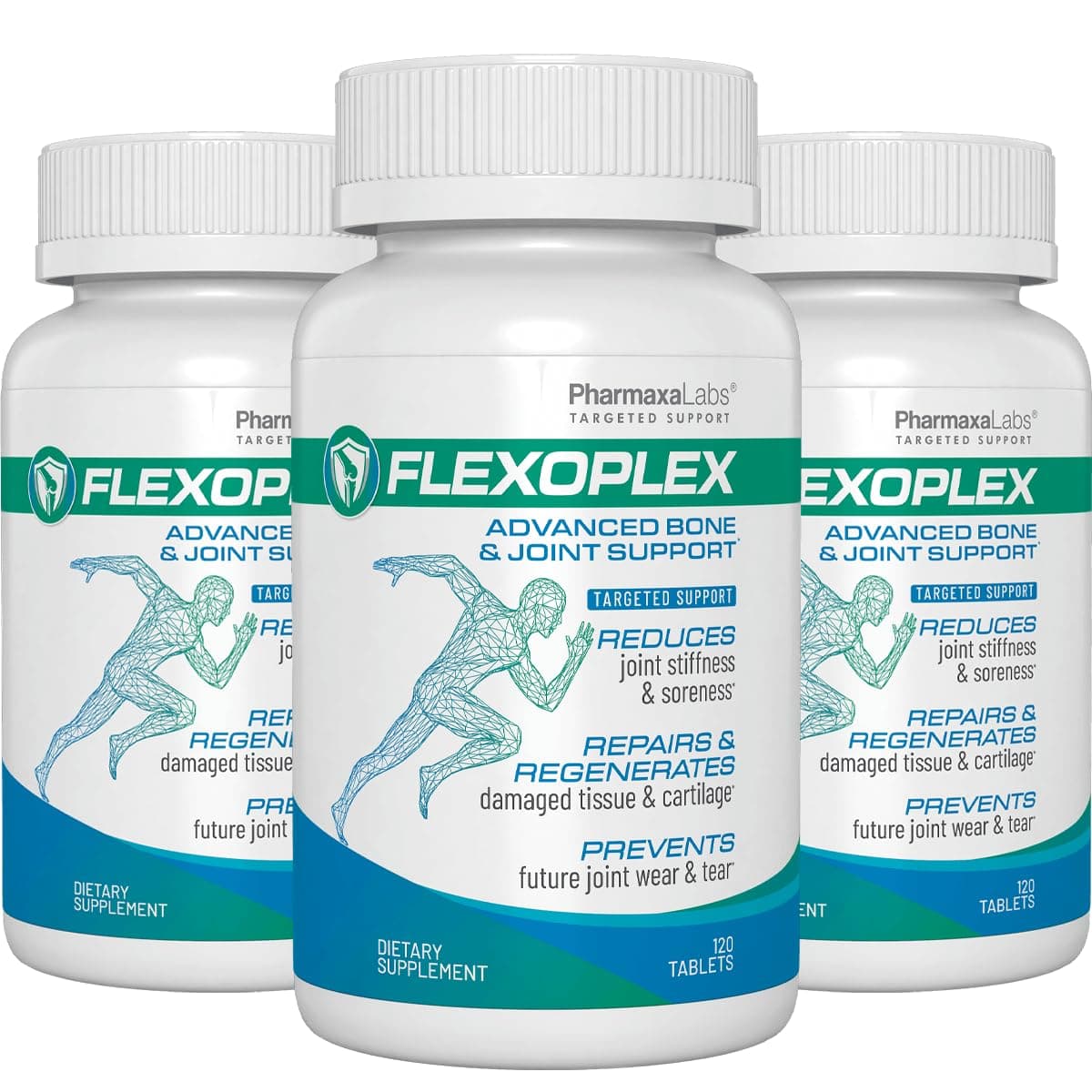 FLEXOPLEX Advanced Bone & Joint Support Supplement | Promotes Healthy Joint Function & Relief from Joint Discomfort | Enhance Cartilage Flexibility & Range of Motion - 120 Count (Pack of 3)