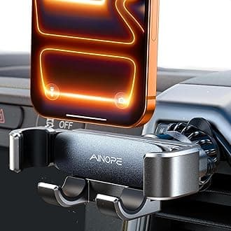 AINOPE Car Vent Phone Mount Holder for iPhone 17 Pro Max Car Mount [Drop-in Grip] Phone Holders for Your Car Air Vent Interior Accessories Gifts for Men for iPhone 17 Pro Max 16 15 14 Galaxy S26