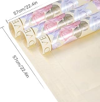 RUSPEPA 20 Sheets Flower Wrapping Paper, Rose Waterproof Floral Bouquet Wrapping Paper, Florist Supplies Packaging for Birthday, Wedding and DIY Crafts, Yellow