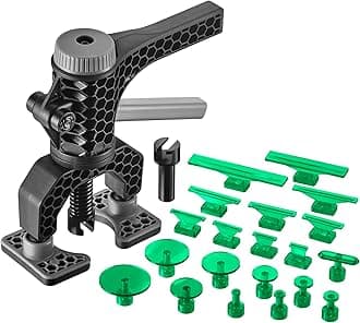Adjustable Paintless Dent Puller Lifter Kit - Professional PDR Tool with 20 High-Adhesion Pulling Tabs for Car Body Hail Damage & Door Dings Repair, DIY Dent Removal Set for Vehicles
