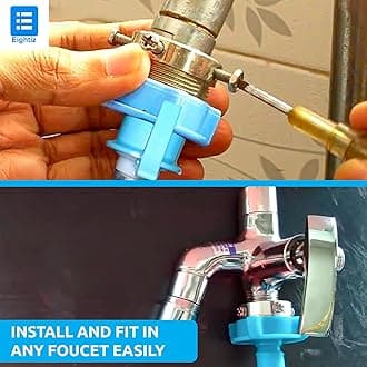 Eightiz Flexible PVC Washing Machine Inlet Hose water pipe, Universal Water Inlet with Tap adaptor Connector for Top & Front Load Fully Automatic (7.5M)