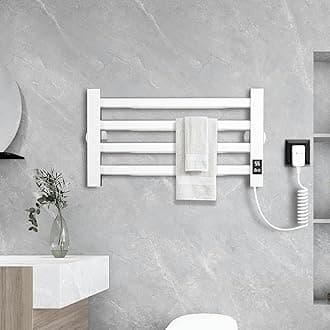 Radiator Towel Rail 55W Towel Warmer Rail for Bathroom Radiator Towel Rail with LED Screen Electric Towel Rail with Timer and Thermostat Carbon Fiber Heater Hot Towel Warmer