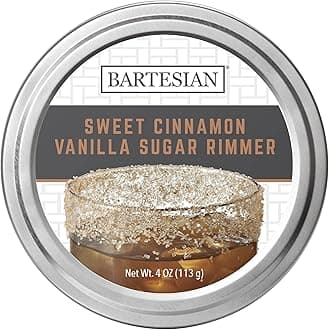 Bartesian Sweet Cinnamon Vanilla Sugar Cocktail Glass Rimmer - Dessert Cocktails Flavored Sweet Rimming Garnish for Bar Drink Glasses - Professional Home Bartending Mixology Supplies