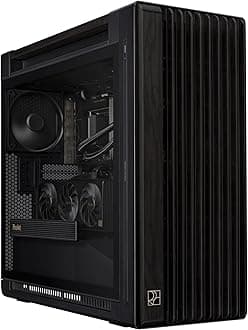 ASUS ProArt PA602 Wood Edition - Tempered Glass Panel E-ATX case, 420 mm Radiator Support, 1x 140 mm + 2X 200 mm pre-Installed Fans, Power Lock Latch, Tool-Less PCIe mounting, USB 20Gbps Support