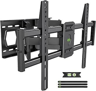 USX MOUNT Full Motion TV Mount for 42-80 Inch Flat Screen LED TV up to 120 lbs, Swivel TV Wall Mount Dual Articulating Arms, Tool-Free Tilt TV Bracket Max VESA 600x400mm, for 8-16 in Wood Studs