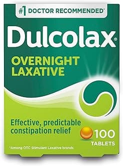 - Stimulant Laxative Tablets, Predictable & Effective Constipation Relief, Relieves Straining & Bloating, Bisacodyl 5 mg, 100 Count