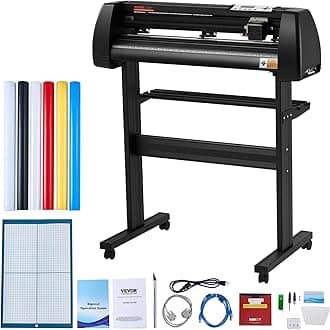 VEVOR 28-inch Cutting Machine for Vinyl, Features LCD Screen, Dual Adjustable Spring Rollers for Sign Crafting, Includes Signmaster for Creative Design & Cutting