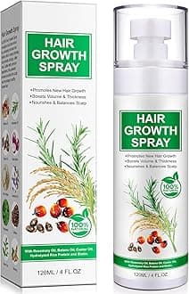 Hair Growth Serum Spray, 120ml Natural Hair Growth Spray With Biotin, Batana, Rosemary, and Castor Oil, Caffeine Ginseng Scalp Care Treatment, Thinning Hair Regrowth Thickening for Women Men