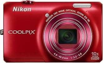 Nikon COOLPIX S6300 16 MP Digital Camera with 10x Zoom NIKKOR Glass Lens and Full HD 1080p Video (Red) (Renewed)