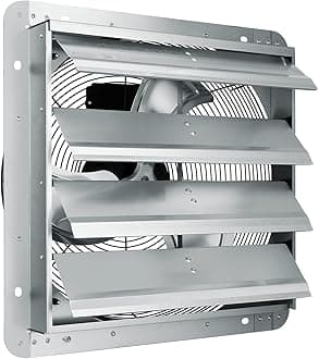 VEVOR Shutter Exhaust Fan, 16'' with Various Speeds, AC-motor, 2000 CFM, Wall Mount Attic Fan, Ventilation and Cooling for Greenhouses, Garages, Sheds, FCC
