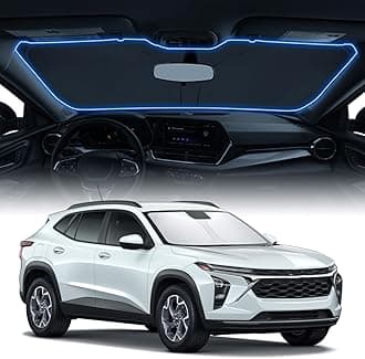 LANTUWindshield Sunshade for Trax 2024 2025 LS/1RS/LT/2RS/ACTIV Accessories Foldable Sun Shield Block UV Rays with Dual-Silver Coating Keeps Car Interior Cool& Protected