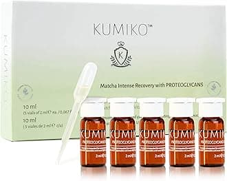 KUMIKO Ultimate Age Defying Matcha Revitalizing Facial Ampoule for Men and Women - Facial Serum Hydrates & Plumps Skin - Defend, Restore and Rejuvenate All Skin Types with Vitamin C - 5 Vials