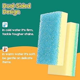 Scrub Sponge, 8 Pack Dual-Sided Temperature-Responsive Sponge and Scrubber - Scratch-Free - Multipurpose Dish Sponges for Kitchens, Bathrooms, and Outdoor Use