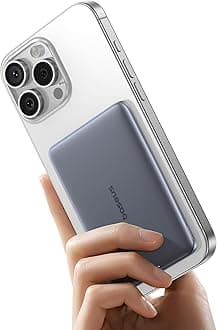 Baseus 0.3" MagSafe Portable Charger, Ultra Slim 5,000mAh Magnetic Power Bank with USB-C Braided Cable, Card Size Wireless Battery Pack, Lightweight Portable Phone Charger for iPhone 16/15/14/13/12