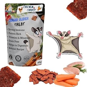 Chicken & Carrot Sugar Glider Treat | Protein Rich | Crunchy Food Snack | (45g)