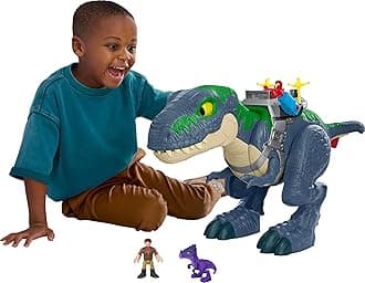 Imaginext Jurassic World: The Rebirth Dinosaur Playset, Ultimate Action Chomp T.rex 18-Inch Dinosaur Toy with Light, Sound, JGR40