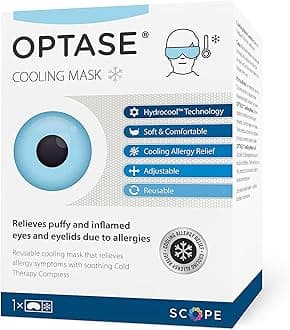 Optase Cooling Mask - Reusable Mask to Relieve Allergy Symptoms Such as Itchy, Red, Watery Eyes or Puffy and Inflamed Eyelids