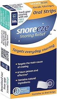 Anti-Snoring Oral Strips - Effective Snoring Aids for Men & Women - Fast Acting Snore Stopper to Use with Mobile App - 14 Strips