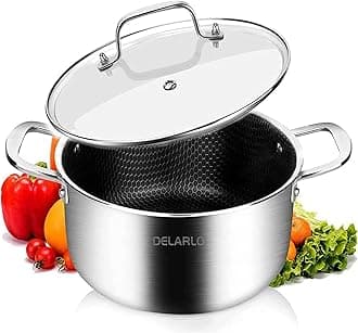 DELARLO Stainless Steel Stock Pot Induction Ready