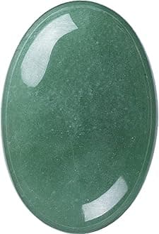Green Aventurine Palm Stone Crystal - Natural Chakra Therapy Polished Healing Crystal Oval Pocket Gemstone for Anxiety Stress Relief