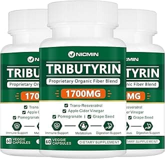 Tributyrin Supplement - Premium Butyrate Gut Health Supplement for Leaky Gut 180 Capsules