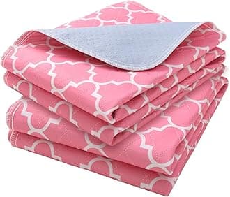 OUTCREATOR® Washable Bed Pads 34" x 56" (Pack of 2), Incontinence Mattress Protector, Anti-Slip Waterproof Underpads for Adults Kids Elderly Pets, Absorbency & Reusable Bedwetting Pads (Pink)