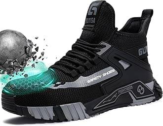 Steel Toe Shoes for Men Work Safety Shoes Industrial Construction Shoes Mid Cut Industrial Boot Work Sneakers Comfortable Lightweight Safety Shoes for Work