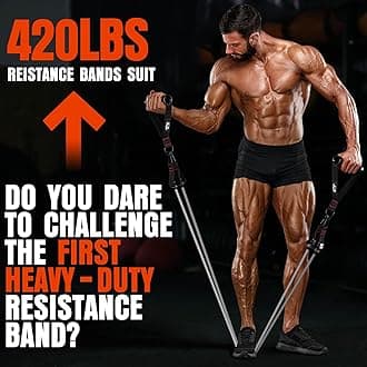 Heavy Resistance Bands for Working Out, 300LBS Exercise Bands with Handles, Workout Bands for Men, Weight Fitness Bands Set for Muscle Training, Strength, Slim, Yoga, Home Gym Equipment