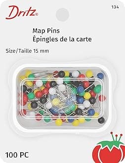 Dritz 134 Map Pins Pins, 15 mm (100-Count)