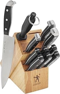 Statement Premium Quality 12-Piece Knife Set with Block, Razor-Sharp, German Engineered Informed by 100+ Years of Mastery, Lightweight and Strong, Dishwasher Safe, Natural