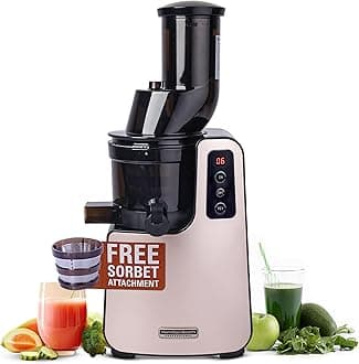 Professional Cold Press Slow Juicer with FREE Sorbet Attachment, Smart PurePress Technology, Slow Juicer for Fruits & Vegetables