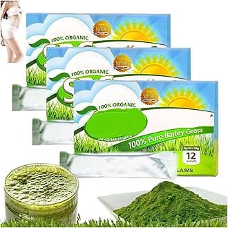 SBG Barley Grass, Barley Grass Powder, 100% Pure and Organic Sbg Barley Grass Juice Powder, Organic Barley Grass Juice Powder, Boost Your Health Naturally (3 Box)