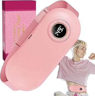 Portable Heating Pad for Period Cramps - 5000mAh Cordless Menstrual Heating Pad with 6 Heat Levels & 6 Massage Modes, 3 Timer Auto Off Setting, Gifts for Women Girls Her Girlfriend