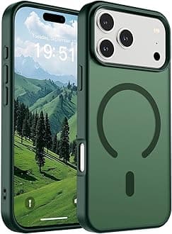 SUPFINE Magnetic for iPhone 17 Pro Max Case (Compatible with MagSafe)(Military Grade Drop Protection) Translucent Matte Shockproof with Anti-Fingerprint Phone Cover 2025,Forest Green