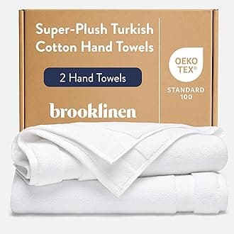 Brooklinen Super-Plush Hand Towels - Set of 2, White, 100% Cotton | Best Luxury Spa Towels