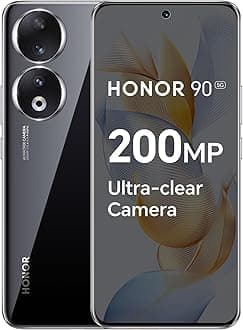 HONOR 90 Smartphone 5G, 200MP Triple Camera, 6,7” Curved AMOLED 120Hz Display, 8GB+256GB, 5000mAh Battery, SuperCharge 66 W, Dual SIM, Android 13, Midnight Black (Renewed)