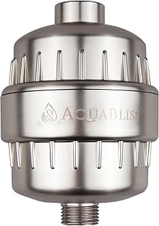 AquaBliss High Output Revitalizing Shower Filter - Reduces Dry Itchy Skin, Dandruff, Eczema, and Dramatically Improves The Condition of Your Skin, Hair and Nails - Brushed Nickel (SF100-BN)