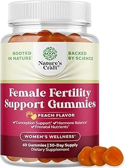 Fertility Gummies for Women Trying to Conceive - Yummy Gummy Fertility Supplement for Women with Myo-Inositol Folic Acid & Vitex Chasteberry - Vegan Non-GMO & Gluten Free - Juicy Peach - 60 Count