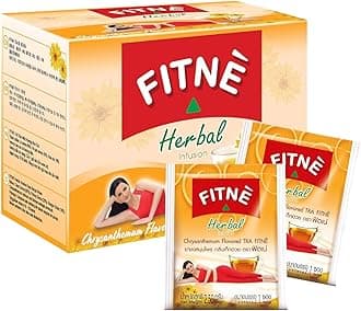 FITNE Chrysanthemum Herbal Tea with Senna Infusion - Smooth & Mild Soothing Beverage - Natural Gentle Detox Cleanse - Caffeine-Free, Zero Calories, 15 Tea Bags