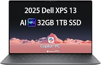 2025 Dell XPS 13 9345 Laptop, Copilot+ AI PC (13.4" FHD+ 120Hz, Qualcomm 12-Core Snapdragon X Elite, 32GB 8848MT/s RAM, 1TB SSD), Thin & Light, 27 Hours Battery Life, IR Webcam, Wi-Fi 7, Win 11 Pro