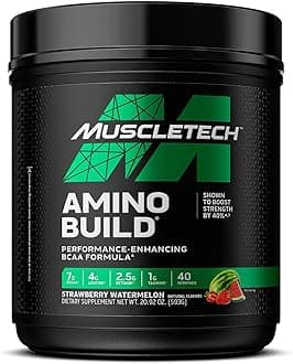 MuscleTech | BCAA Amino Acids + Electrolyte Powder | 7g of BCAAs + Electrolytes Support | Build Lean Muscle & Boost Endurance | Strawberry Watermelon | 593 grams | 40 servings