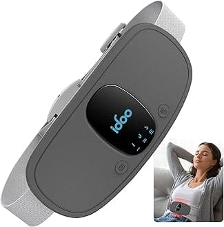 iDOO Period Heating Pad for Cramps, FSA Eligible Item, Menstrual Travel Heated Pad with 3 Heat Levels and 3 Massage Modes, Portable Cordless Heating Pad, Gifts for Girlfriend Mom Wife Women,(Black)