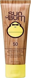 Sun Bum Original SPF 50 Sunscreen Body Lotion - Broad Spectrum Moisturizing Sunscreen with Vitamin E - Hawaii 104 Act Compliant (Made without Octinoxate & Oxybenzone) - Travel Size - 3 oz