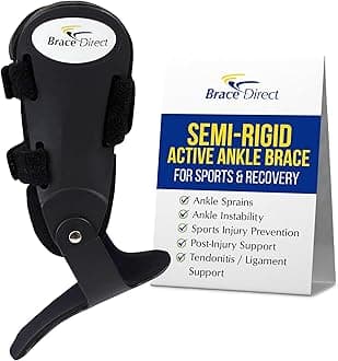 Semi-Rigid Active Ankle Brace for Sports - Maximum Support for Sprains & Injuries, Stabilizes & Protects Athletes Ankles Running, Basketball (M - Left, Men 9.5-13 / Women 10.5-12)