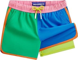 - Boys Swim Trunks with Compression Liner Vintage Swim Shorts Toddler Swimsuit